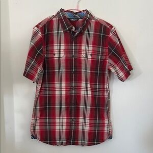The North Face Red and Black Plaid Casual Shirt
